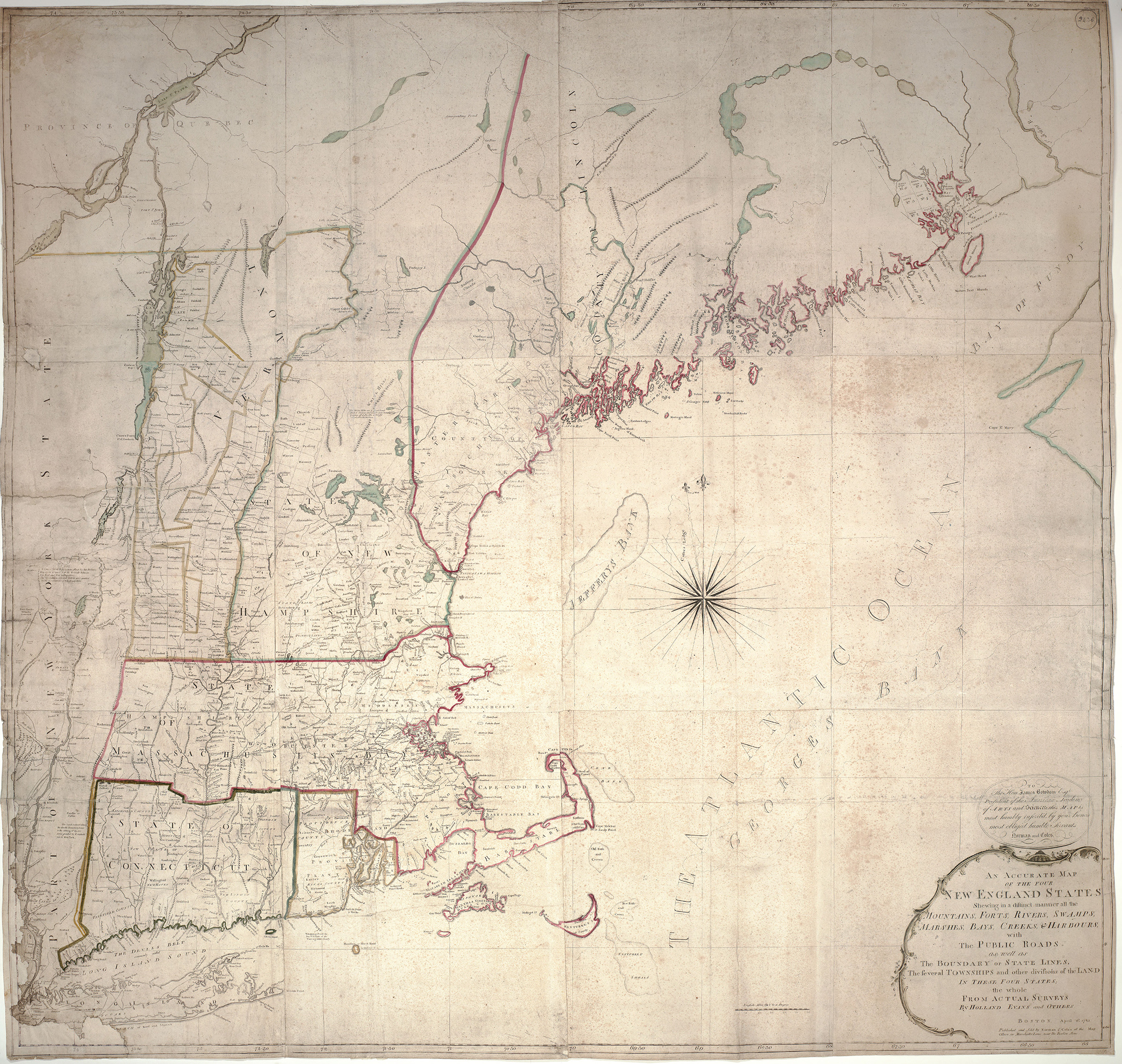 Map Of The Four New England States by Norman and Coles