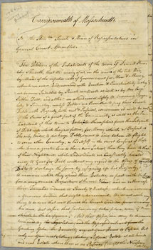 image: Petition to the General Court from the Town of Dracut