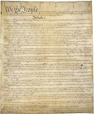 First page of the U.S. Constitution