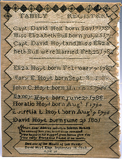 image: Embroidered Hoyt Family Register